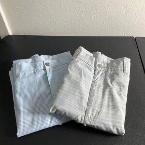 PGA Tour Men's Golf Shorts Size 36 Blue Gingham Performance‎ Stretch Set of 2